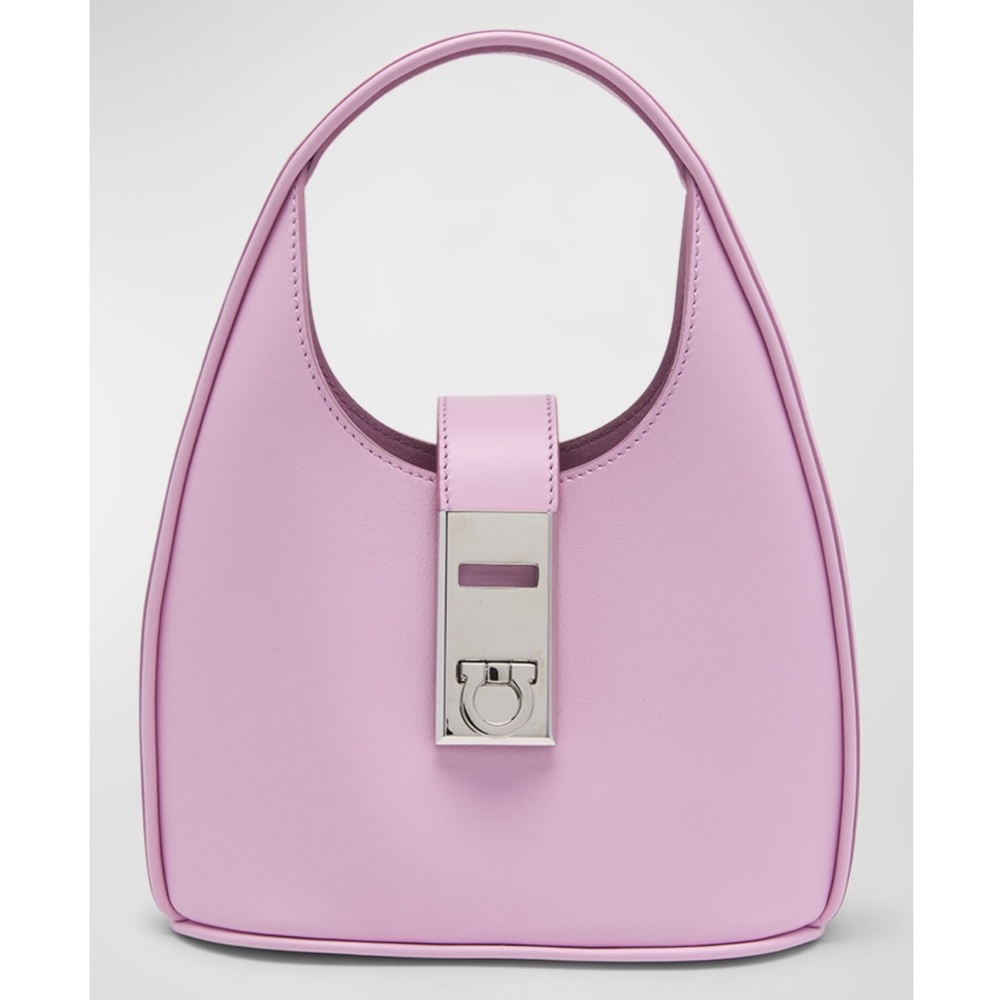 Ferragamo Archive Gancio Leather Hobo Bag